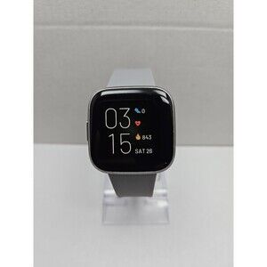 Fitbit Versa 2 Smartwatch Silver Gray 40mm Alexa WR50M Always On W/ Charger